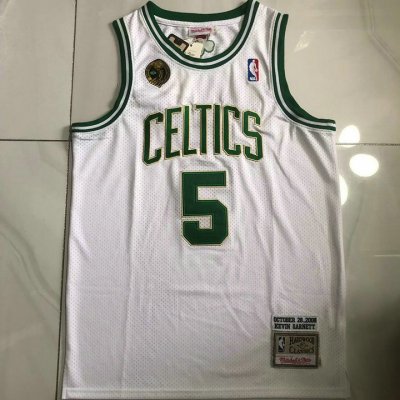 Maillot de Basket #5 Garnett Boston Celtics 2008 Blanc